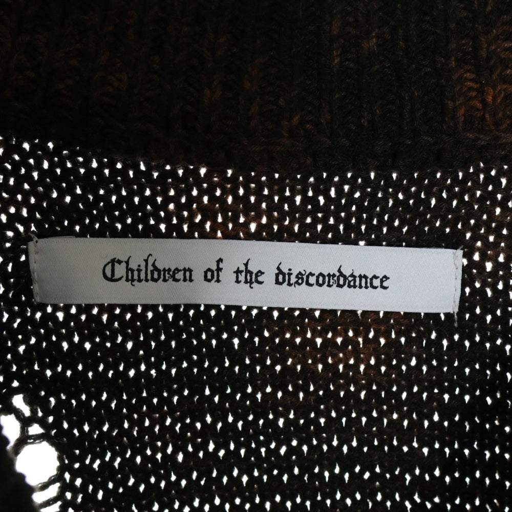 Children of the discordance(チルドレンオブザディスコーダンス) 5G HAND DIEING CN KNIT ハンドダイイング グラデーション ダメージ ニット セーター レッド/グリーン