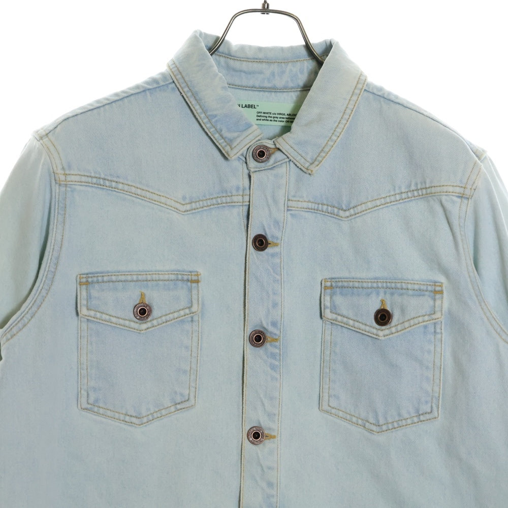 OFF-WHITE(オフホワイト) 17AW DIAGONAL RAW CUT SHIRT ダイアゴナルカット デニムシャツ ジャケット インディゴ OMGA014F17386070