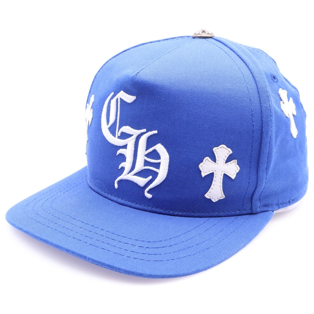 CHROME HEARTS(クロムハーツ) HAT 5 PANEL CAP BSBL CHERRY BLU/WHI セメタリークロスパッチ ベースボールキャップ 帽子 ブルー/ホワイト