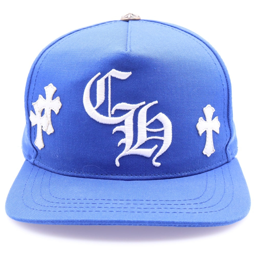 CHROME HEARTS(クロムハーツ) HAT 5 PANEL CAP BSBL CHERRY BLU/WHI セメタリークロスパッチ ベースボールキャップ 帽子 ブルー/ホワイト