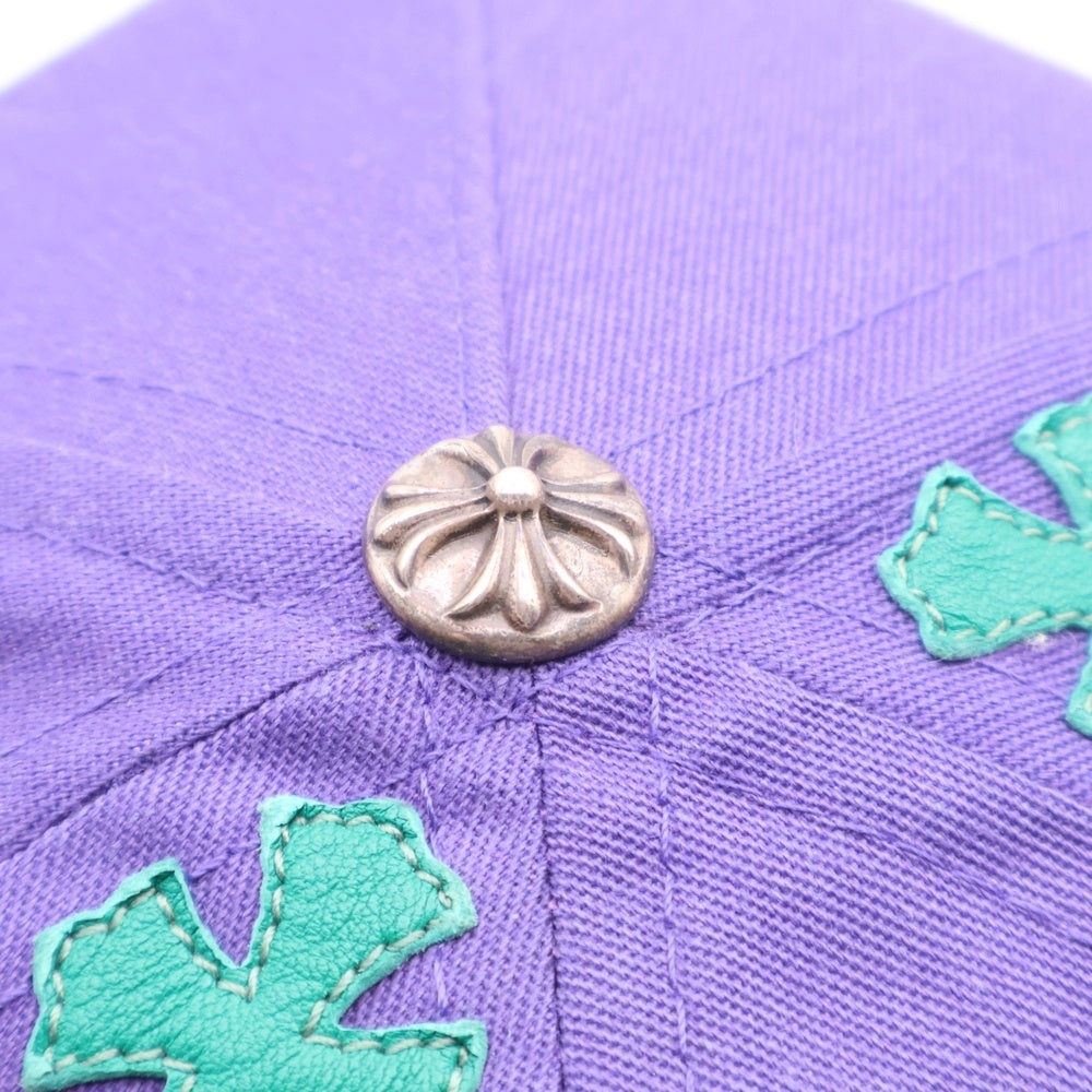 CHROME HEARTS(クロムハーツ) HAT 5 PANEL CAP BSBL CHERRY W/KLY GRN セメタリークロスパッチ ベースボールキャップ 帽子 パープル/グリーン