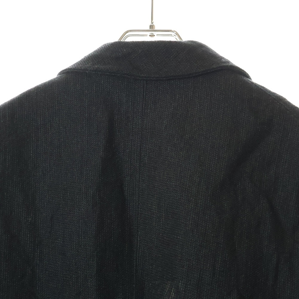 Paul Harnden(ポールハーデン) Mens Blazer ウールリネン ピークドラペル スタンドカラー テーラードジャケット ブレザー ネイビー