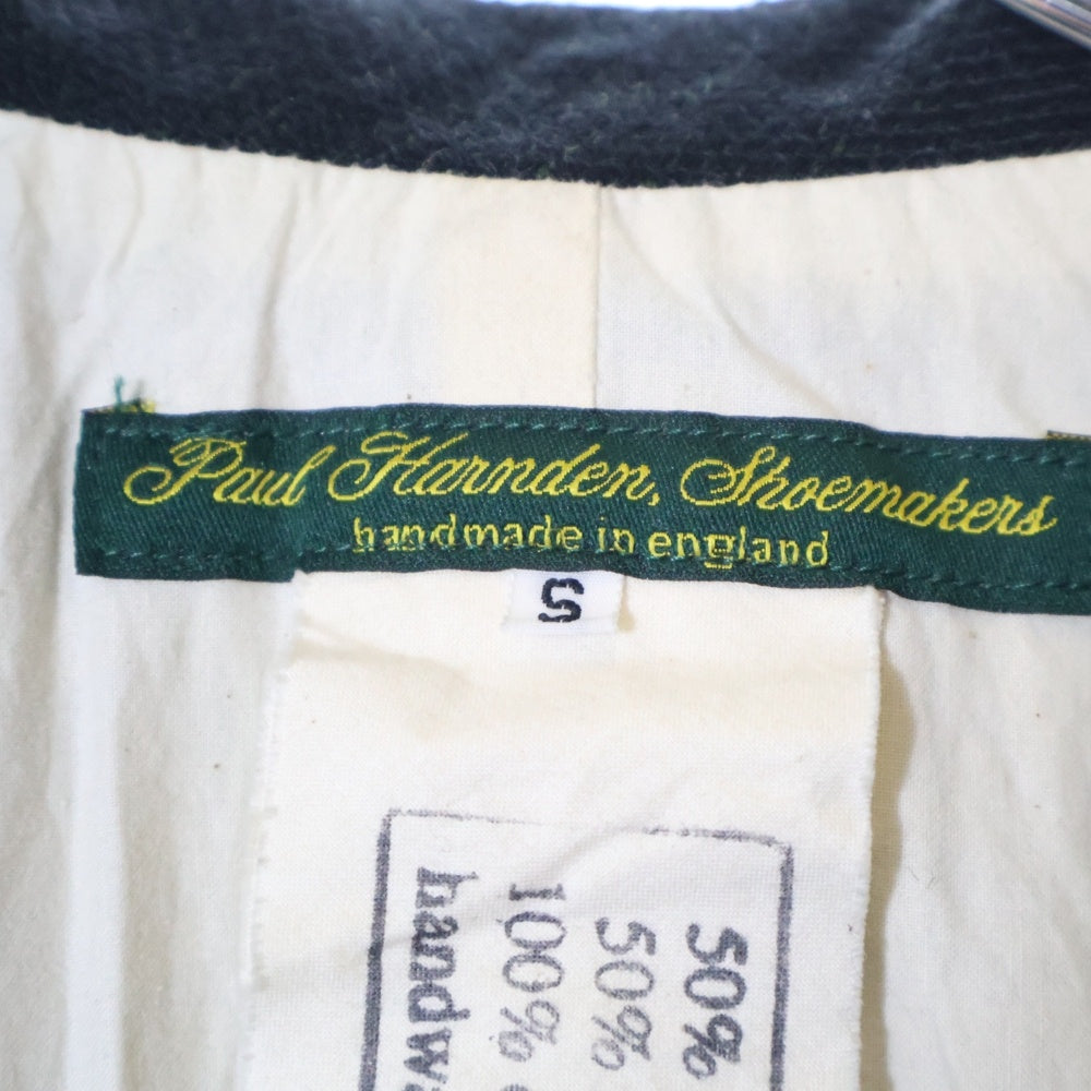 Paul Harnden(ポールハーデン) Mens Blazer ウールリネン ピークドラペル スタンドカラー テーラードジャケット ブレザー ネイビー
