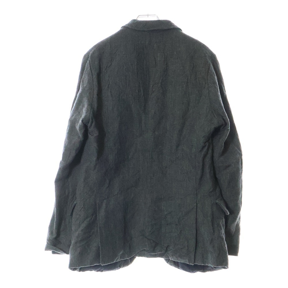 Paul Harnden(ポールハーデン) Mens Blazer ウールリネン ピークドラペル スタンドカラー テーラードジャケット ブレザー グレー