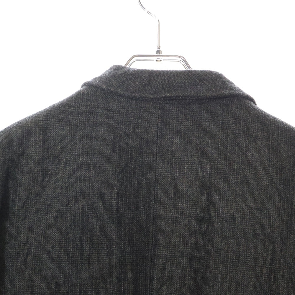 Paul Harnden(ポールハーデン) Mens Blazer ウールリネン ピークドラペル スタンドカラー テーラードジャケット ブレザー グレー
