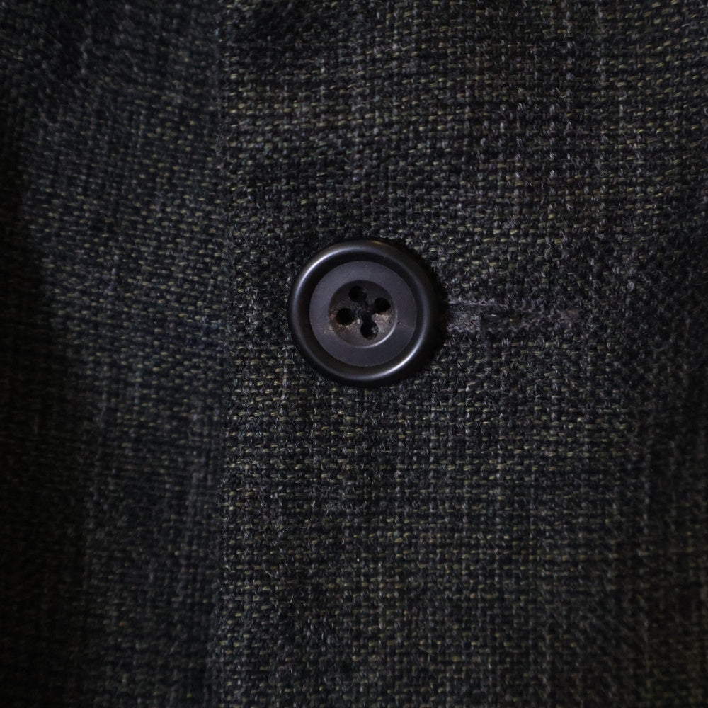 Paul Harnden(ポールハーデン) Mens Blazer ウールリネン ピークドラペル スタンドカラー テーラードジャケット ブレザー グレー