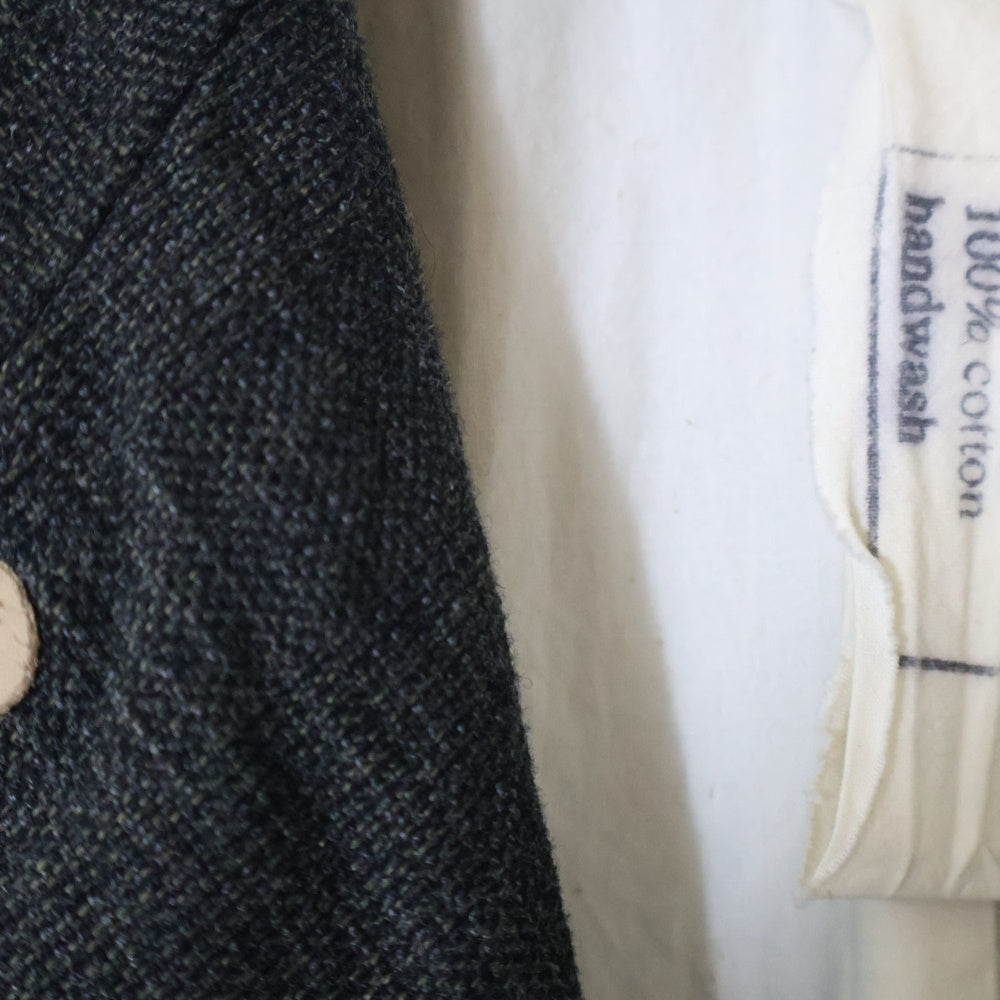 Paul Harnden(ポールハーデン) Mens Blazer ウールリネン ピークドラペル スタンドカラー テーラードジャケット ブレザー グレー