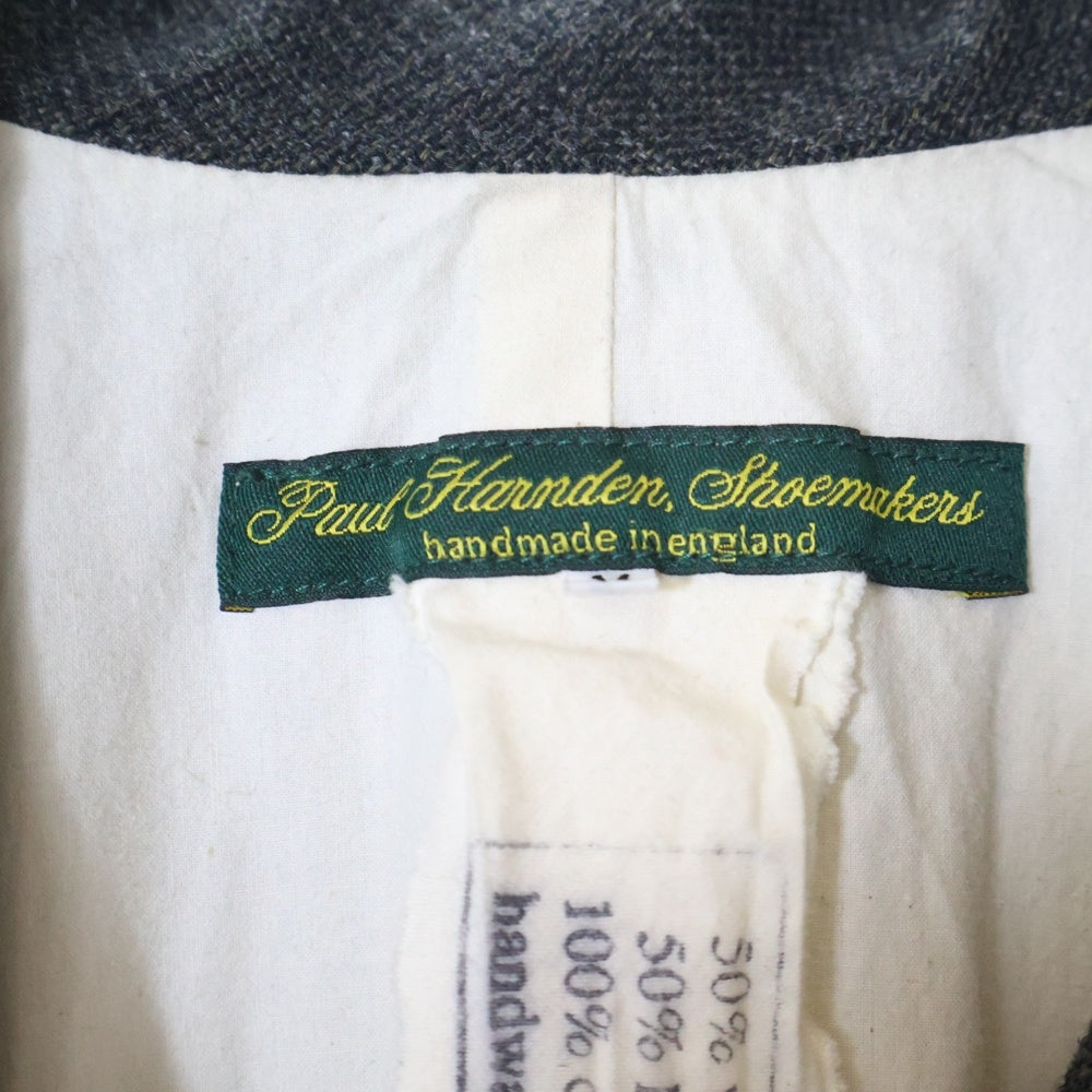 Paul Harnden(ポールハーデン) Mens Blazer ウールリネン ピークドラペル スタンドカラー テーラードジャケット ブレザー グレー