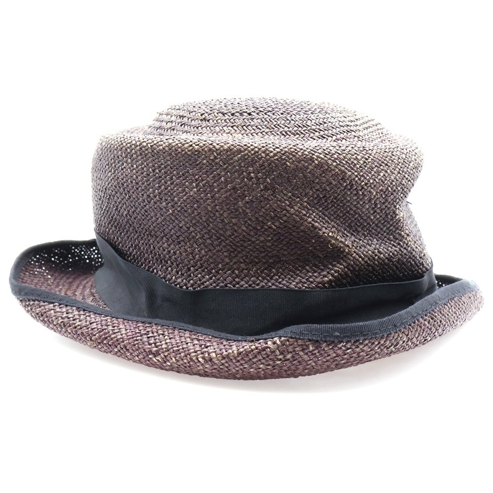 Paul Harnden(ポールハーデン) PORK PIE HAT レザーライナー ポークパイ ストローハット パナマ ブラウン