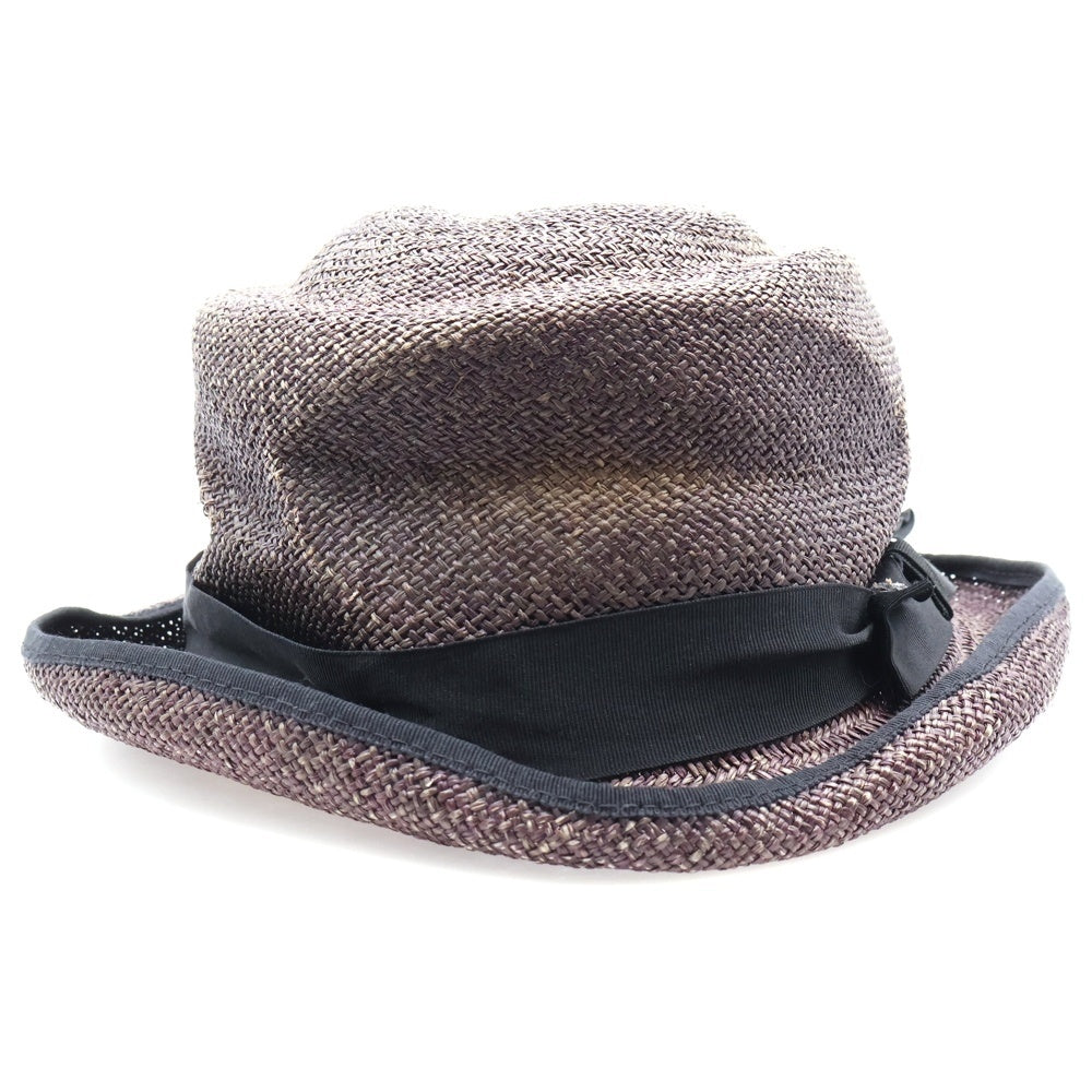 Paul Harnden(ポールハーデン) PORK PIE HAT レザーライナー ポークパイ ストローハット パナマ ブラウン