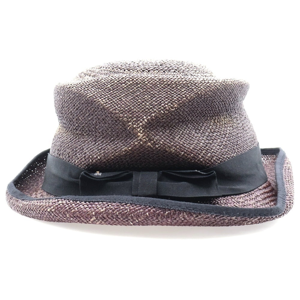 Paul Harnden(ポールハーデン) PORK PIE HAT レザーライナー ポークパイ ストローハット パナマ ブラウン