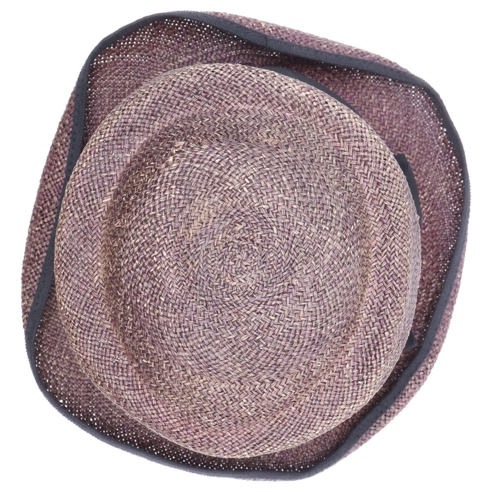 Paul Harnden(ポールハーデン) PORK PIE HAT レザーライナー ポークパイ ストローハット パナマ ブラウン