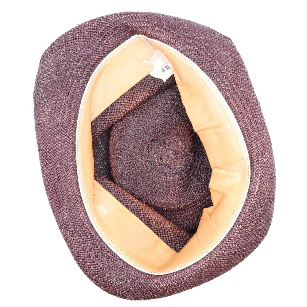 Paul Harnden(ポールハーデン) PORK PIE HAT レザーライナー ポークパイ ストローハット パナマ ブラウン