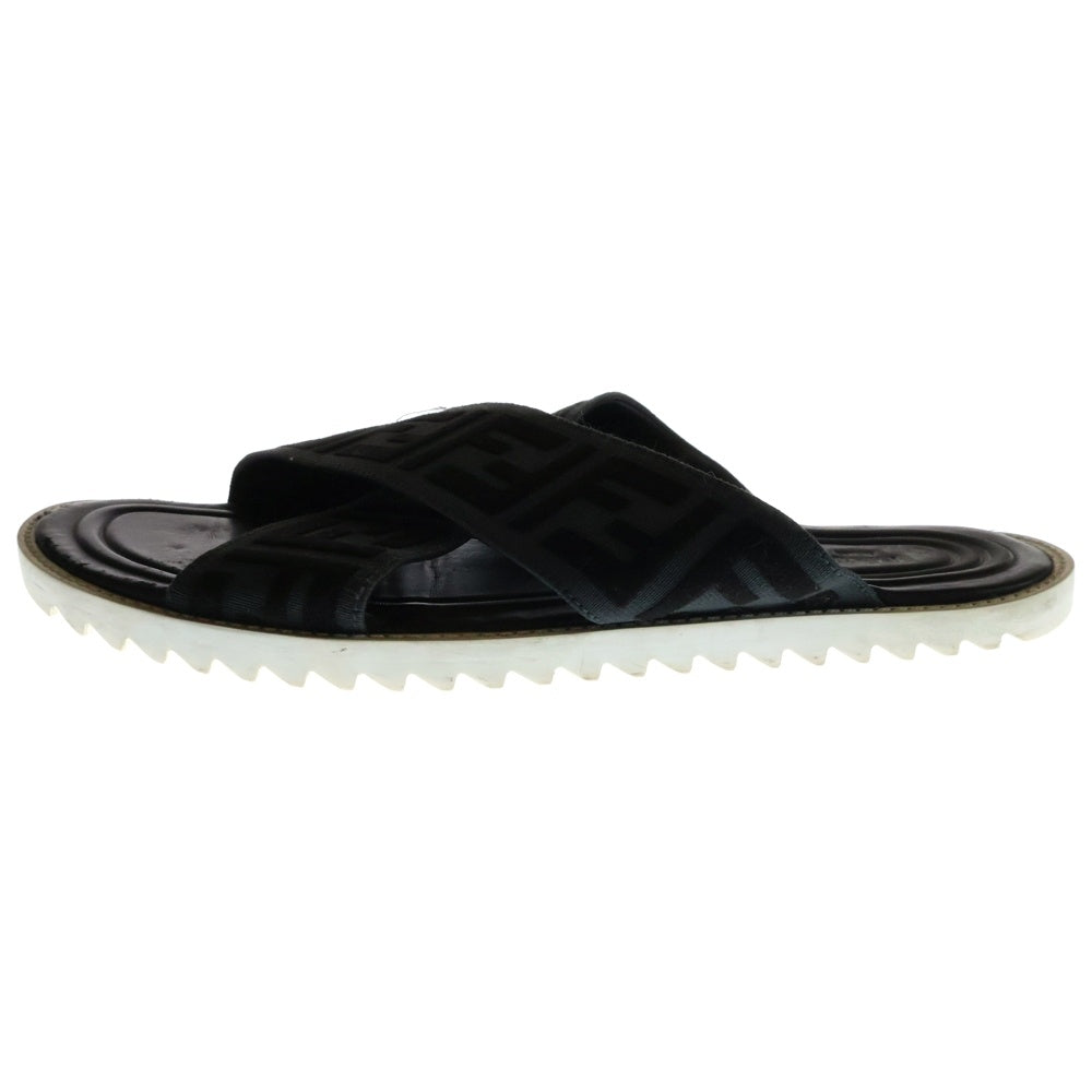 FENDI(フェンディ) FF Logo Cross Slider Slippers FFロゴ クロス スライダー スリッパ サンダル ブラック 7X1222 A63T