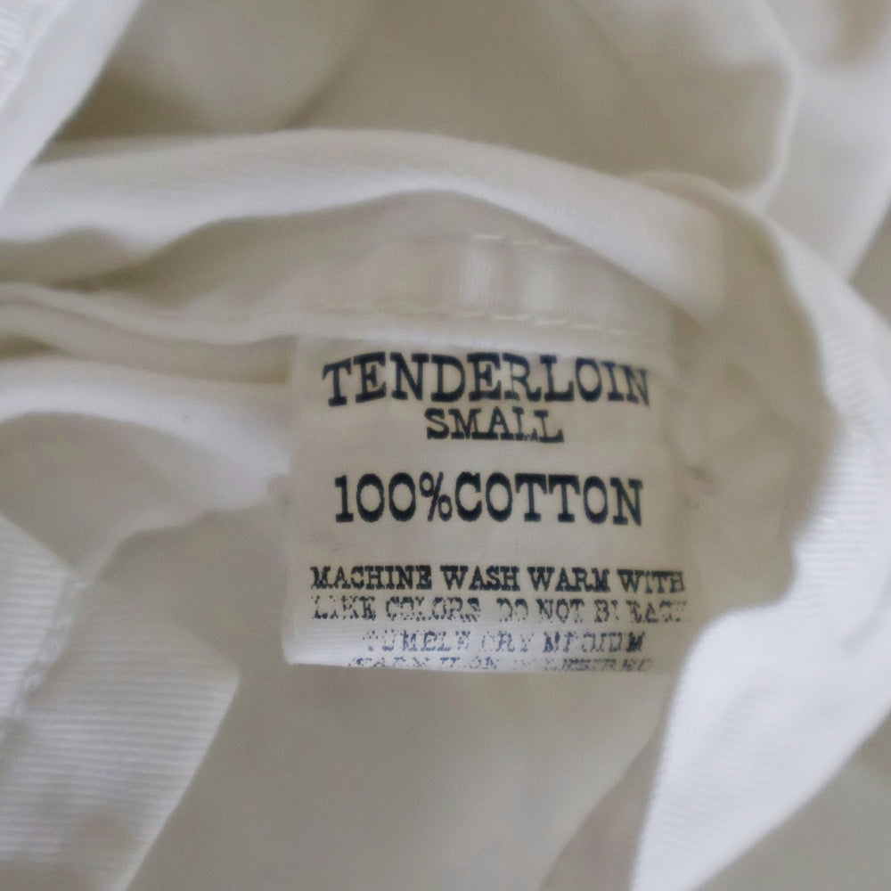 TENDERLOIN(テンダーロイン) フロントチェーンステッチ ダブルフラップ コットン ボックスシルエット ワーク長袖シャツ ホワイト