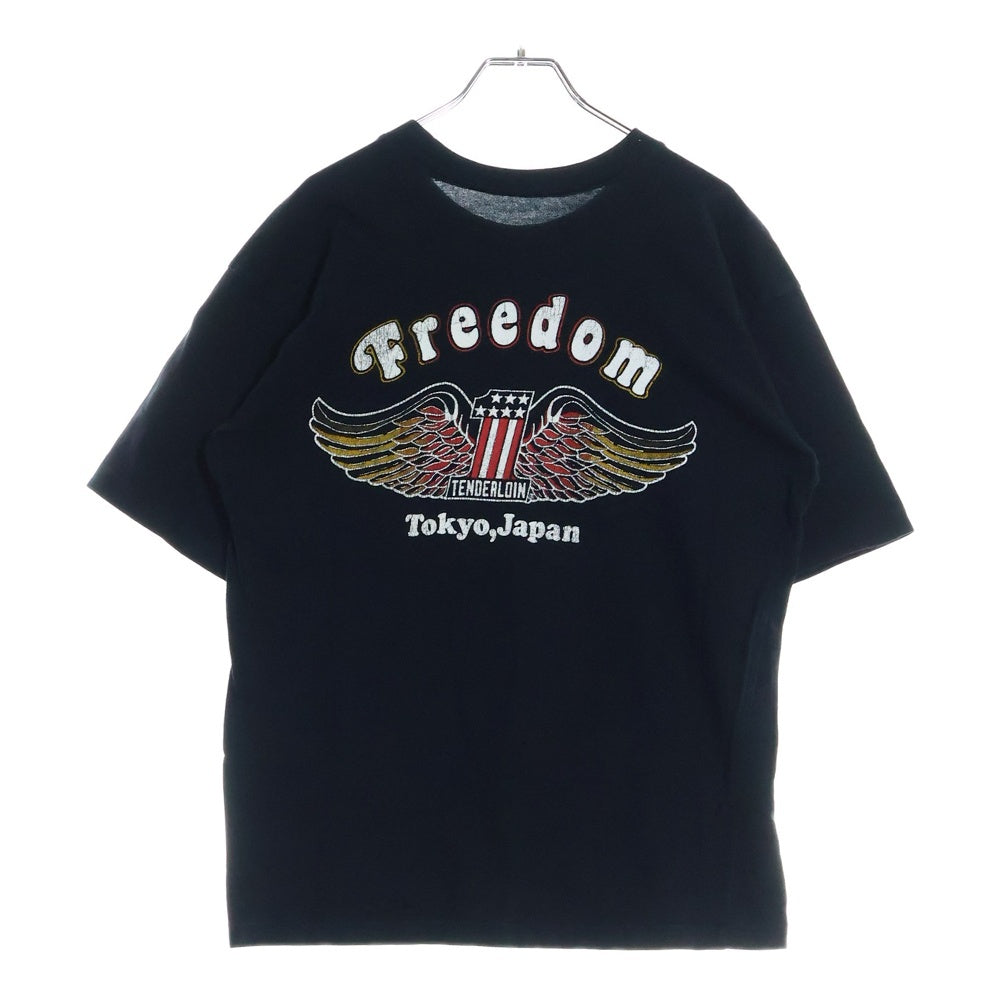 TENDERLOIN(テンダーロイン) T-TEE GOD CREATED ゴッド クリエイテッド 両面プリント クルーネック 半袖Tシャツ カットソー ネイビー
