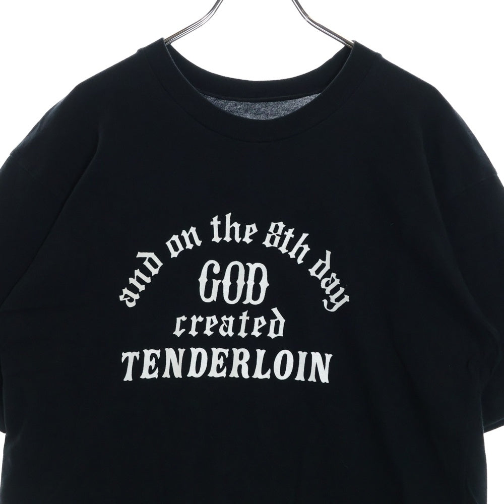 TENDERLOIN(テンダーロイン) T-TEE GOD CREATED ゴッド クリエイテッド 両面プリント クルーネック 半袖Tシャツ カットソー ネイビー