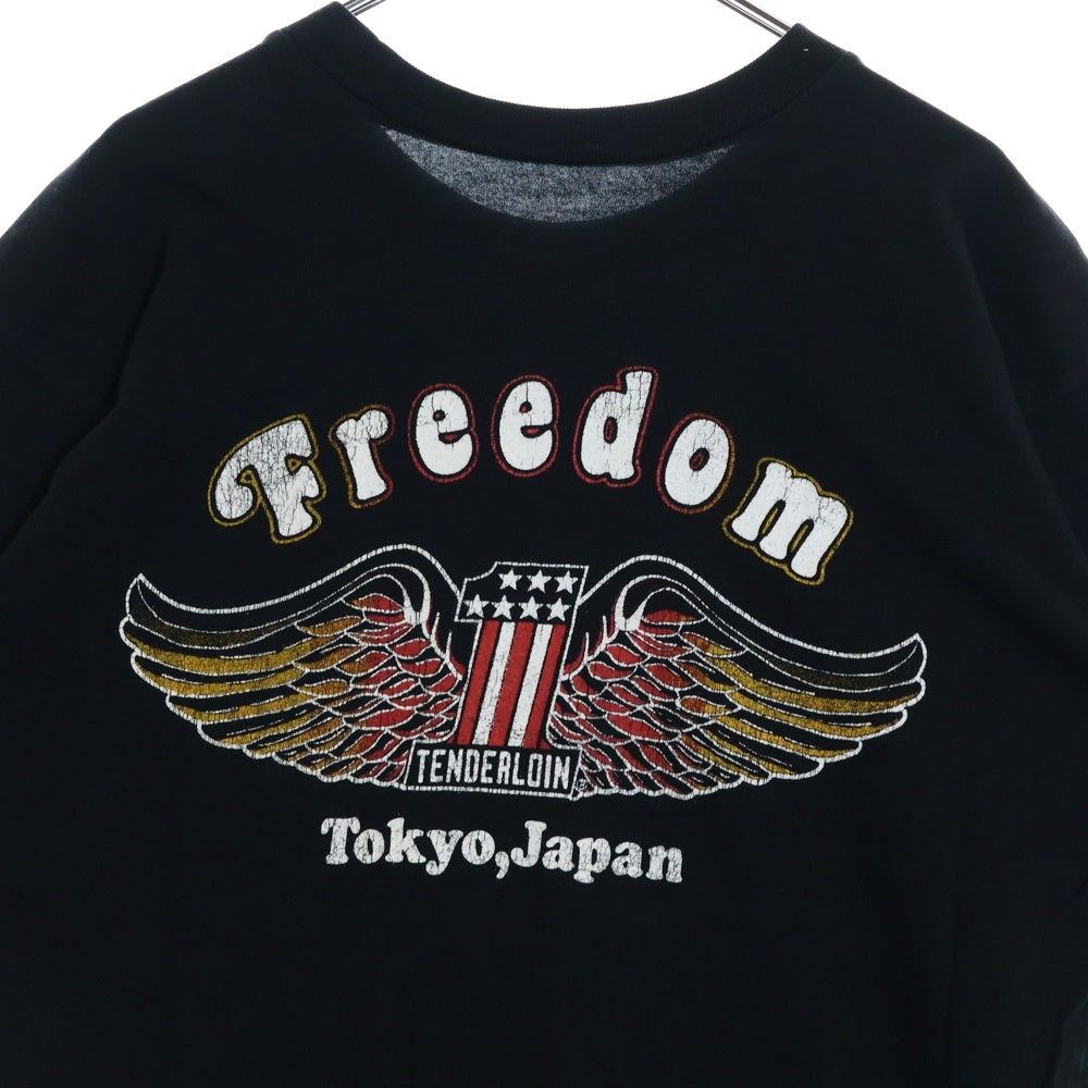 TENDERLOIN(テンダーロイン) T-TEE GOD CREATED ゴッド クリエイテッド 両面プリント クルーネック 半袖Tシャツ カットソー ネイビー