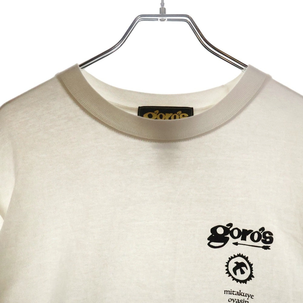 goro's(ゴローズ) 新型 mitakuye oyasin フロントプリント バック刺繍 クルーネック 長袖Tシャツ カットソー ホワイト