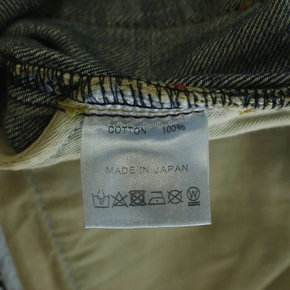 SEQUEL(シークエル) DAMAGE DENIM PANTS INDIGO 初期 日本製 ダメージ加工 バックロゴプリント ジップフライ デニムストレートパンツ インディゴ SQ-198-PANTS-06