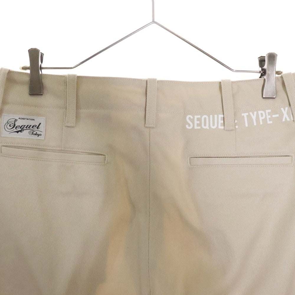SEQUEL(シークエル) CHINO PANTS TYPE-XF バックロゴ チノ ワークパンツ ベージュ
