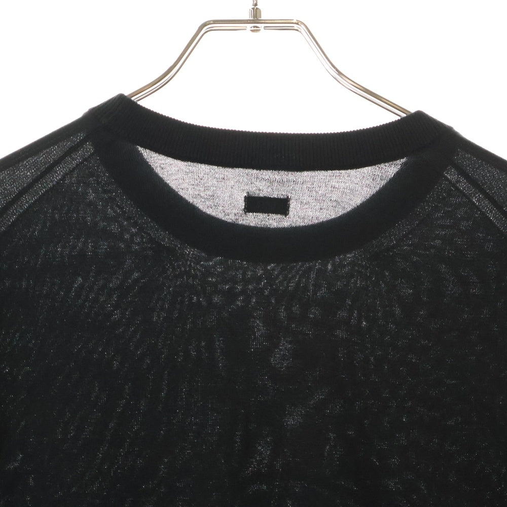 SEQUEL(シークエル) 25SS KNIT CREW NECK フロント刺繍 クルーネック コットンニット セーター ブラック SQ-25SS-KN-01