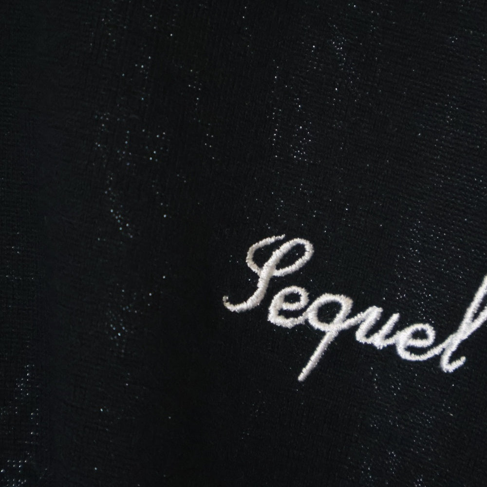 SEQUEL(シークエル) 25SS KNIT CREW NECK フロント刺繍 クルーネック コットンニット セーター ブラック SQ-25SS-KN-01