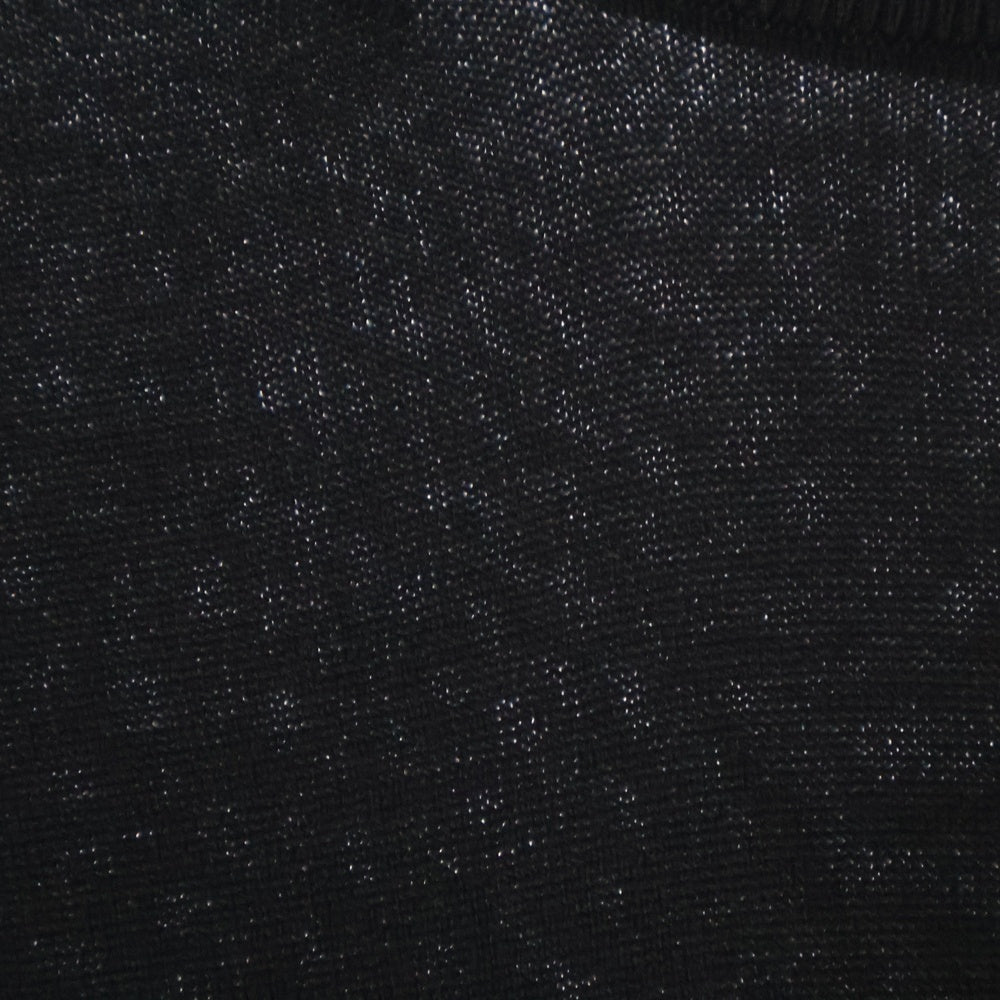 SEQUEL(シークエル) 25SS KNIT CREW NECK フロント刺繍 クルーネック コットンニット セーター ブラック SQ-25SS-KN-01