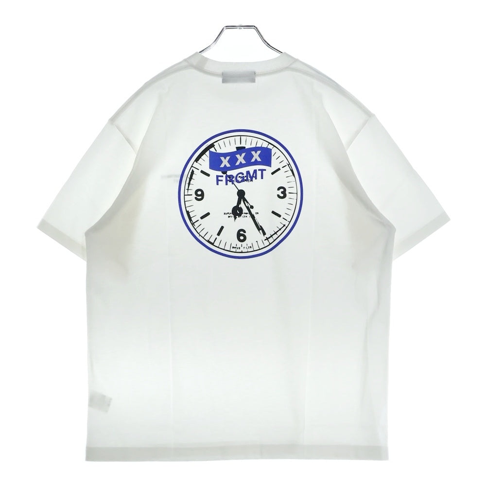 GOD SELECTION XXX(ゴッドセレクショントリプルエックス) 25SS ×フラグメントデザイン 両面プリント クルーネック 半袖Tシャツ カットソー ホワイト GX-S25-12FST02