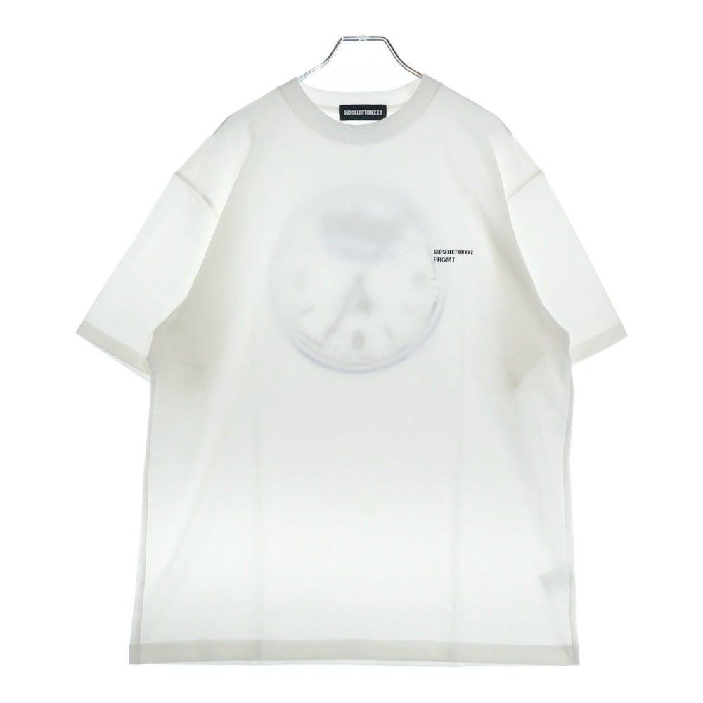 GOD SELECTION XXX(ゴッドセレクショントリプルエックス) 25SS ×フラグメントデザイン 両面プリント クルーネック 半袖Tシャツ カットソー ホワイト GX-S25-12FST02