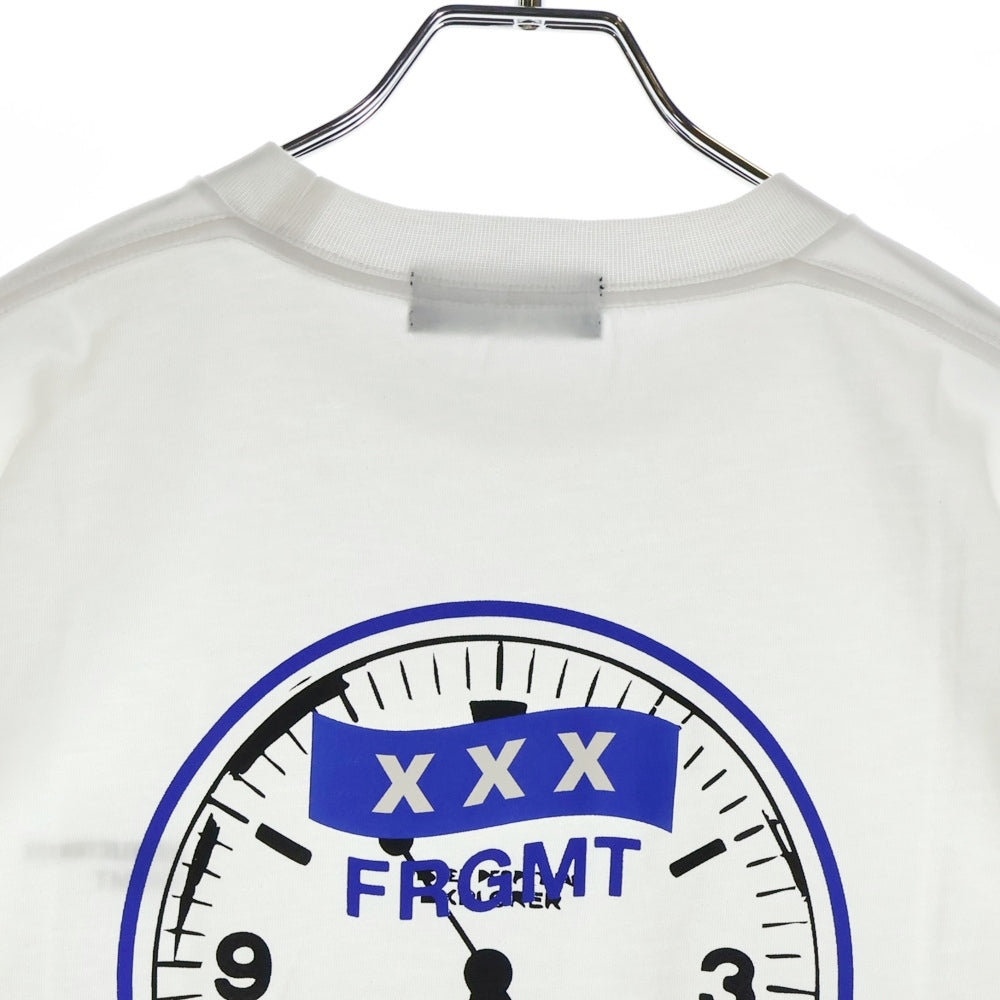 GOD SELECTION XXX(ゴッドセレクショントリプルエックス) 25SS ×フラグメントデザイン 両面プリント クルーネック 半袖Tシャツ カットソー ホワイト GX-S25-12FST02