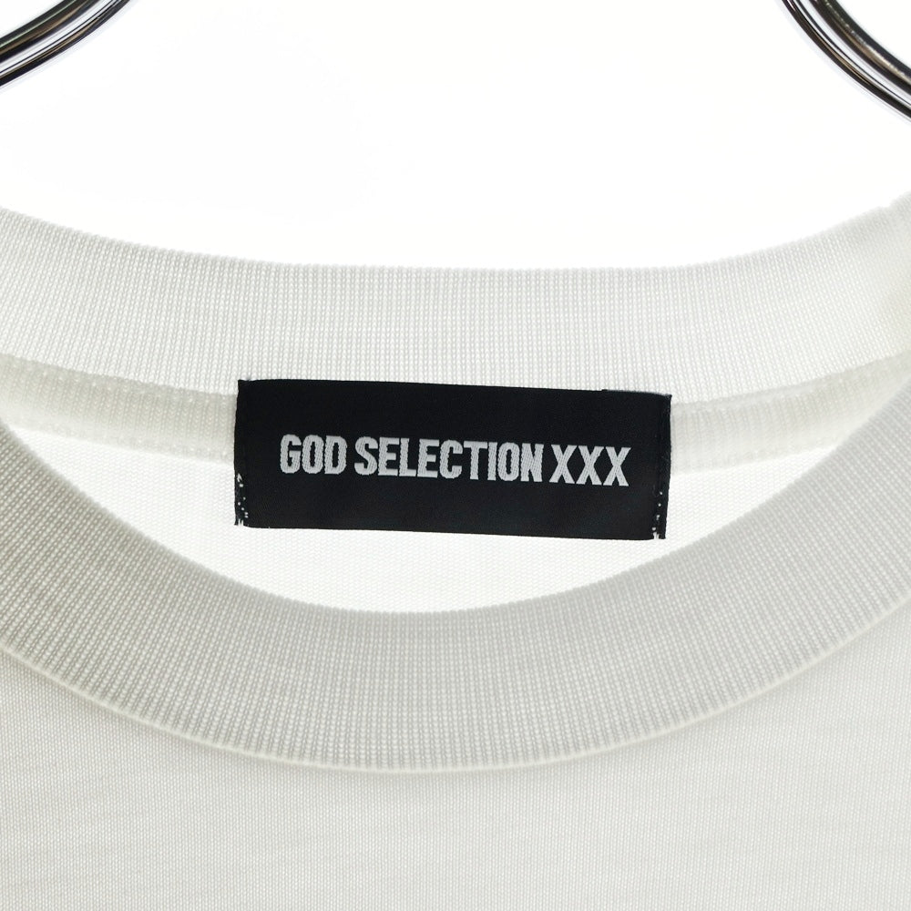 GOD SELECTION XXX(ゴッドセレクショントリプルエックス) 25SS ×フラグメントデザイン 両面プリント クルーネック 半袖Tシャツ カットソー ホワイト GX-S25-12FST02