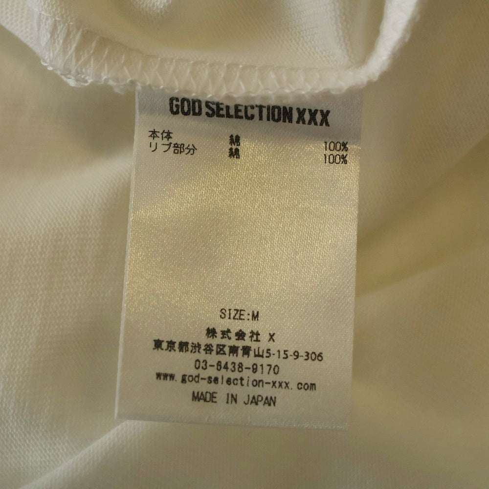 GOD SELECTION XXX(ゴッドセレクショントリプルエックス) 25SS ×フラグメントデザイン 両面プリント クルーネック 半袖Tシャツ カットソー ホワイト GX-S25-12FST02