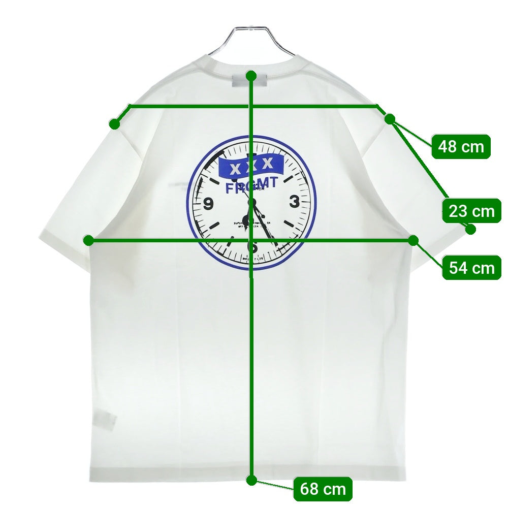 GOD SELECTION XXX(ゴッドセレクショントリプルエックス) 25SS ×フラグメントデザイン 両面プリント クルーネック 半袖Tシャツ カットソー ホワイト GX-S25-12FST02