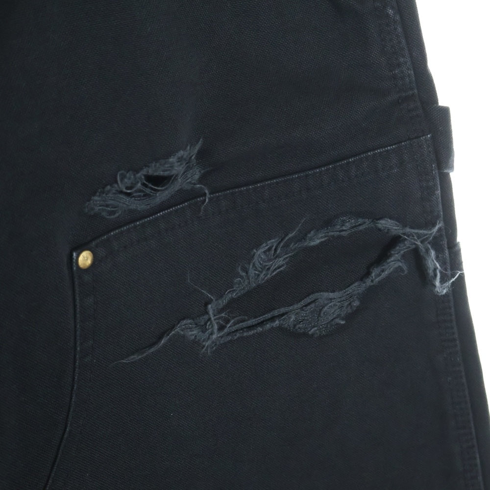 SEQUEL(シークエル) 25SS PAINTER PANTS TYPE-P VINTAGE加工 バックプリント コットン ワーク ペインターパンツ ブラック SQ-25SS-PT-05
