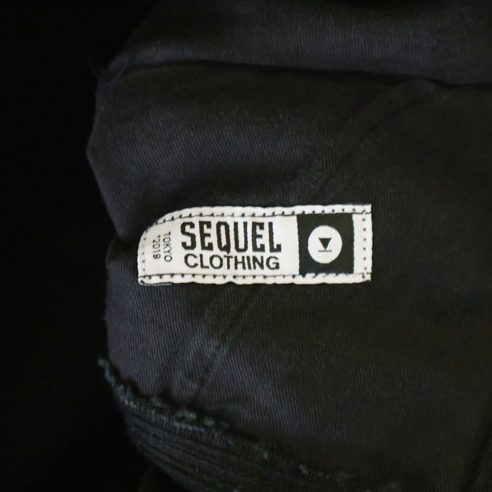 SEQUEL(シークエル) 25SS PAINTER PANTS TYPE-P VINTAGE加工 バックプリント コットン ワーク ペインターパンツ ブラック SQ-25SS-PT-05