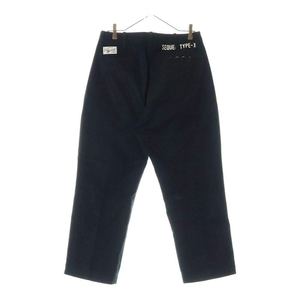SEQUEL(シークエル) CHINO PANTS TYPE-XF バックロゴ ポリコットン チノ ワークパンツ ブラック