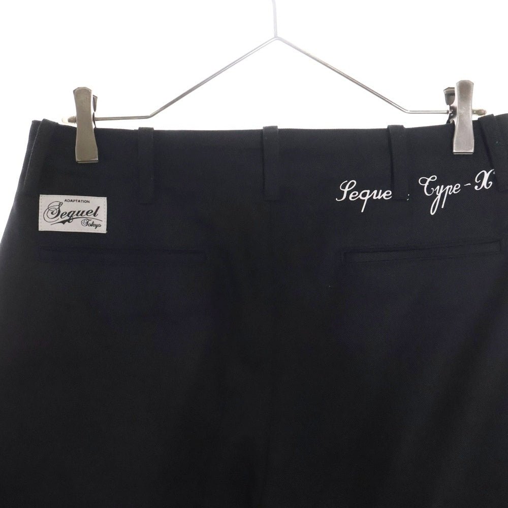 SEQUEL(シークエル) CHINO PANTS TYPE-XF バックロゴ ポリコットン チノ ワークパンツ ブラック