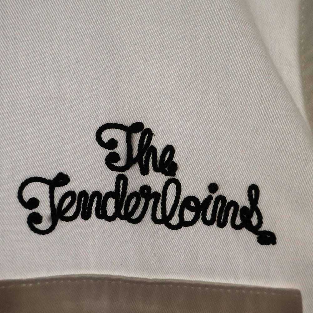 TENDERLOIN(テンダーロイン) フロントチェーンステッチ ダブルフラップ コットン ワーク半袖シャツ ホワイト