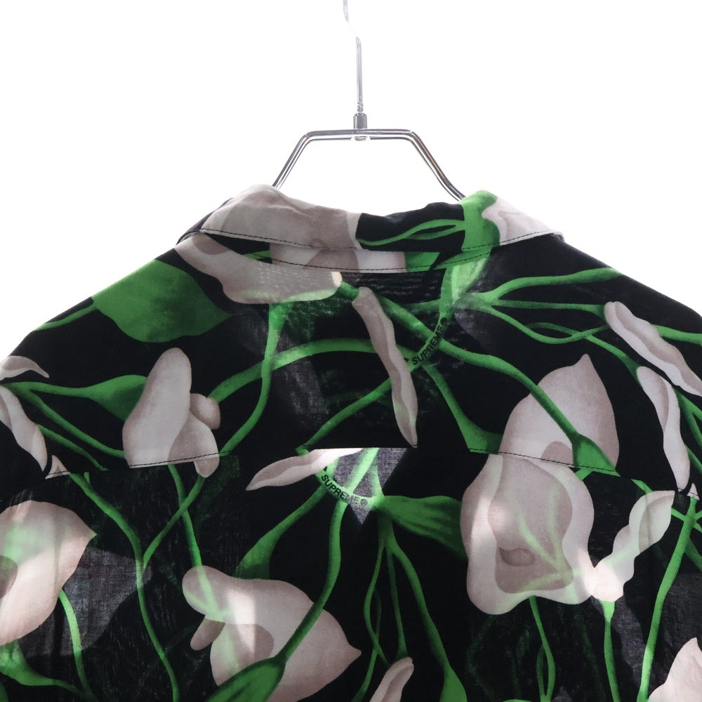 SUPREME(シュプリーム) 18SS Lily Rayon Shirt リリー レーヨン 半袖オープンカラーシャツ ブラック/グリーン