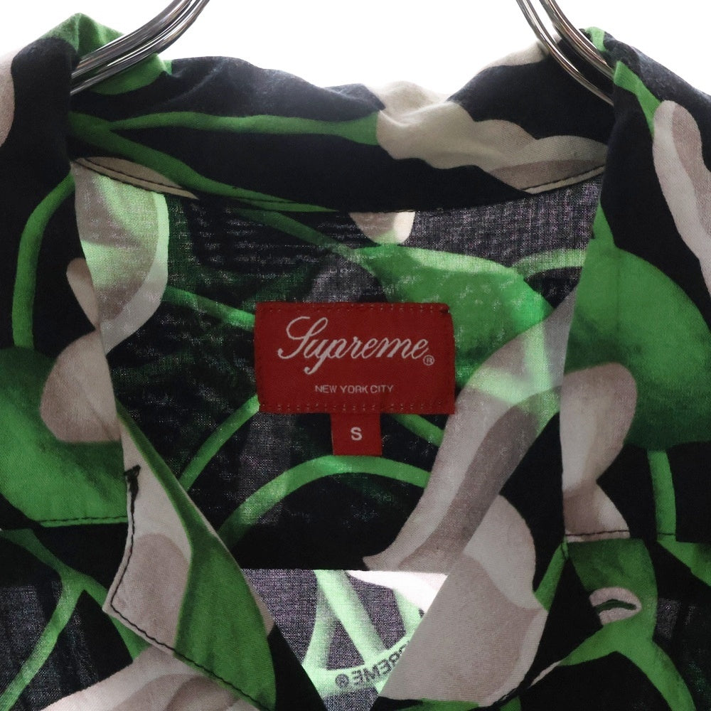 SUPREME(シュプリーム) 18SS Lily Rayon Shirt リリー レーヨン 半袖オープンカラーシャツ ブラック/グリーン