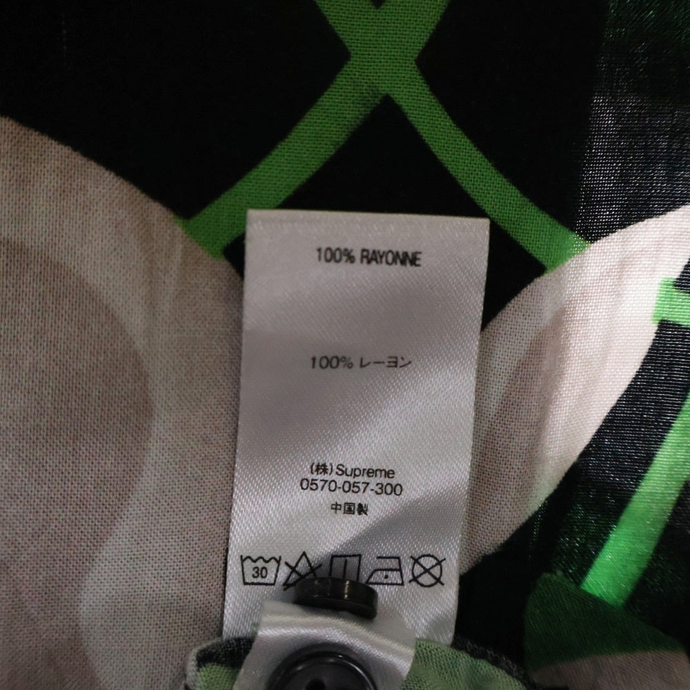 SUPREME(シュプリーム) 18SS Lily Rayon Shirt リリー レーヨン 半袖オープンカラーシャツ ブラック/グリーン