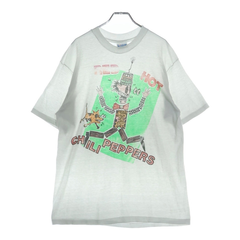 VINTAGE(ヴィンテージ) 80S VINTAGE USA製 レッドホットチリペッパーズ フロントプリント クルーネック 半袖Tシャツ カットソー ホワイト