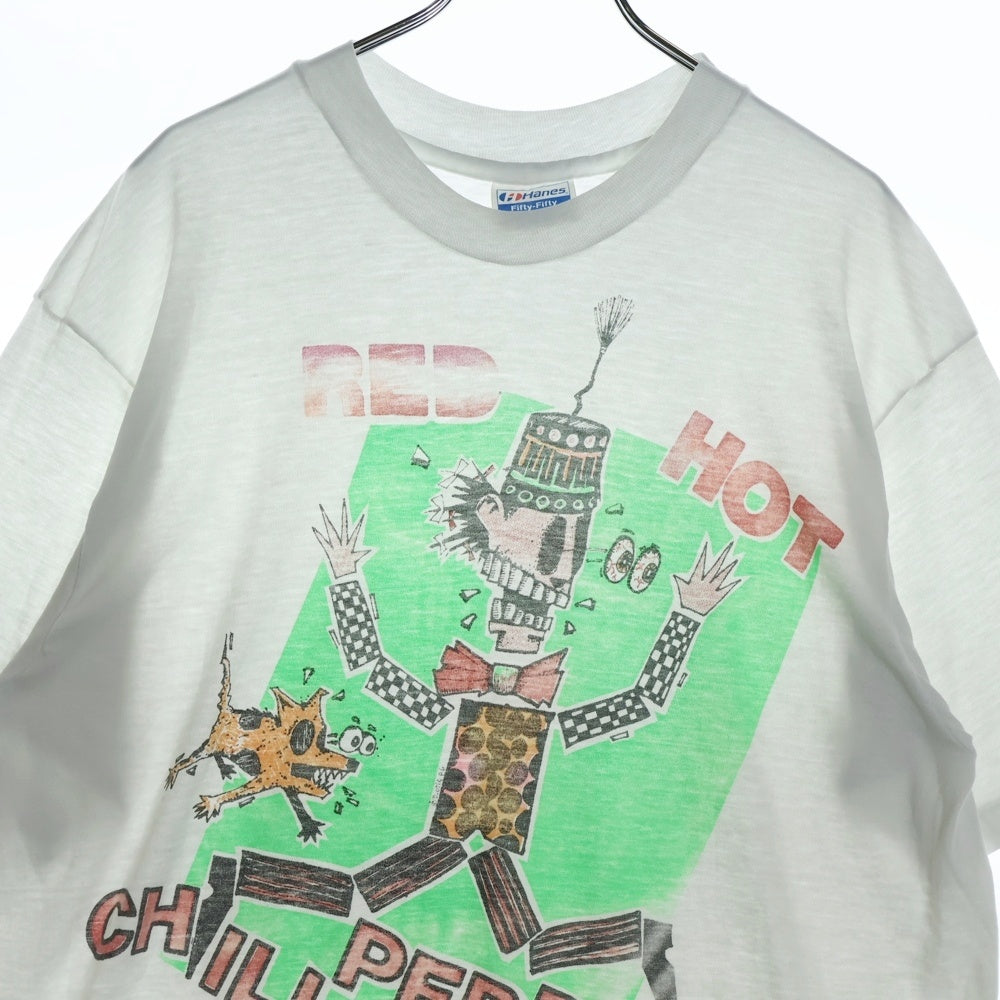 VINTAGE(ヴィンテージ) 80S VINTAGE USA製 レッドホットチリペッパーズ フロントプリント クルーネック 半袖Tシャツ カットソー ホワイト