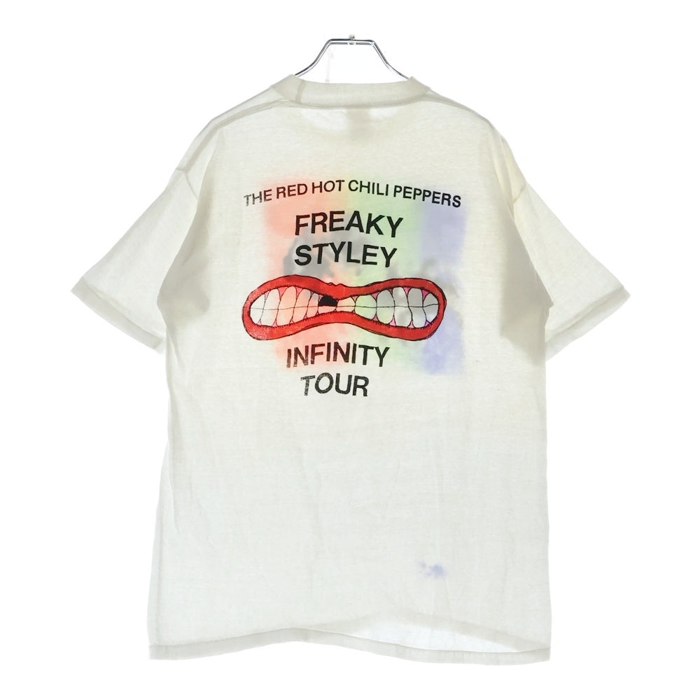 VINTAGE(ヴィンテージ) 80S VINTAGE RED HOT CHILI PEPPERS FREAKY STYLEY INFINITY TOUR レッドホットチリペッパーズ 両面プリント クルーネック 半袖Tシャツ カットソー ホワイト