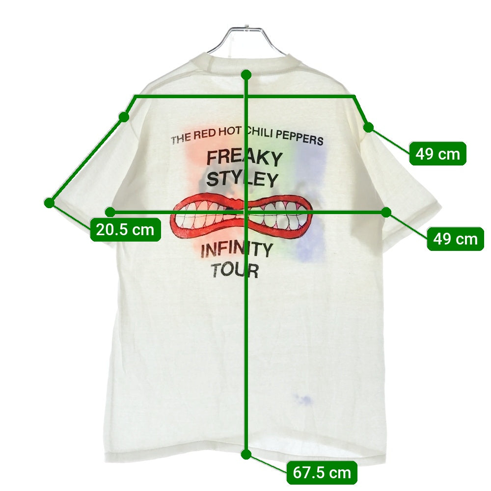 VINTAGE(ヴィンテージ) 80S VINTAGE RED HOT CHILI PEPPERS FREAKY STYLEY INFINITY TOUR レッドホットチリペッパーズ 両面プリント クルーネック 半袖Tシャツ カットソー ホワイト
