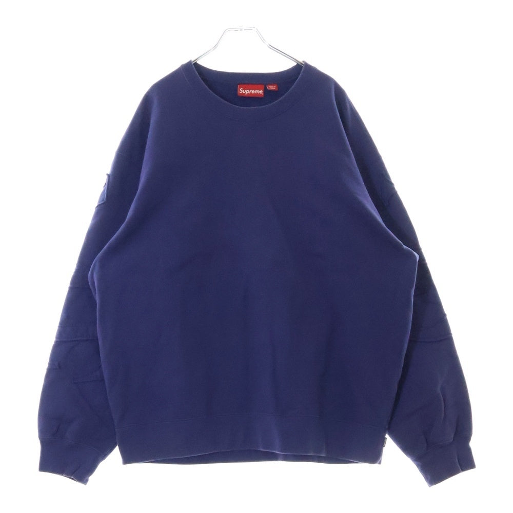 SUPREME(シュプリーム) 22SS Tonal Applique Crewneck トーナル アップリケ クルーネック プルオーバー スウェット パープル