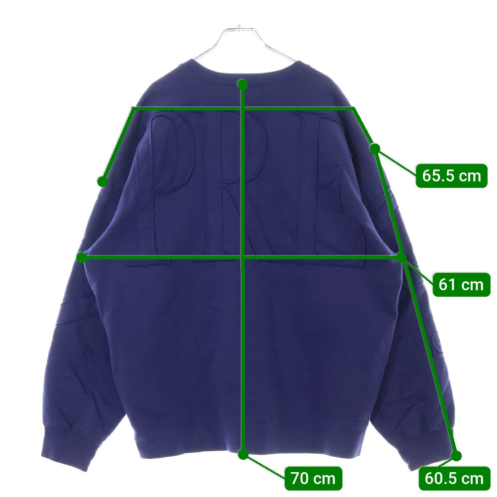 SUPREME(シュプリーム) 22SS Tonal Applique Crewneck トーナル アップリケ クルーネック プルオーバー スウェット パープル