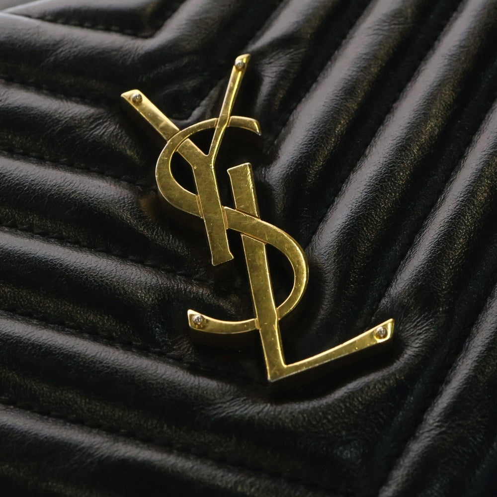 SAINT LAURENT PARIS(サンローランパリ) LOU ルー タッセル付 カサンドラ プレート レザー ショルダー カメラ バッグ ブラック レディース 612544