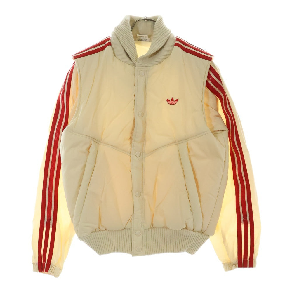 adidas(アディダス) 70-80S VINTAGE ヴィンテージ デサント社製 トレフォイルロゴ サイドスリーストライプ ラウスビージャケット ベージュ/レッド ADS-580